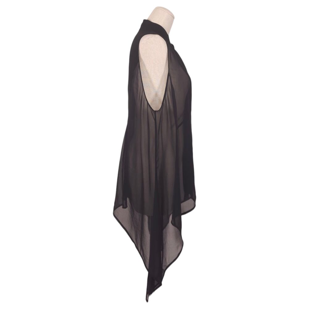 Eileen Fisher Black Silk Asymmetrical Zip Vest Sz Extra Large - Picture 4 of 11